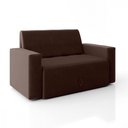 Ver imagem 1 de Sofá Cama Casal 5000 com Braço Veludo Marrom Mamflex Tabaco