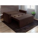 Ver imagem 2 de Sofá Cama Casal 5000 com Braço Veludo Marrom Mamflex Tabaco