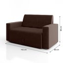 Ver imagem 6 de Sofá Cama Casal 5000 com Braço Veludo Marrom Mamflex Tabaco