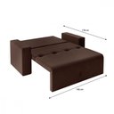 Ver imagem 3 de Sofá Cama Casal 5000 com Braço Veludo Marrom Mamflex Tabaco