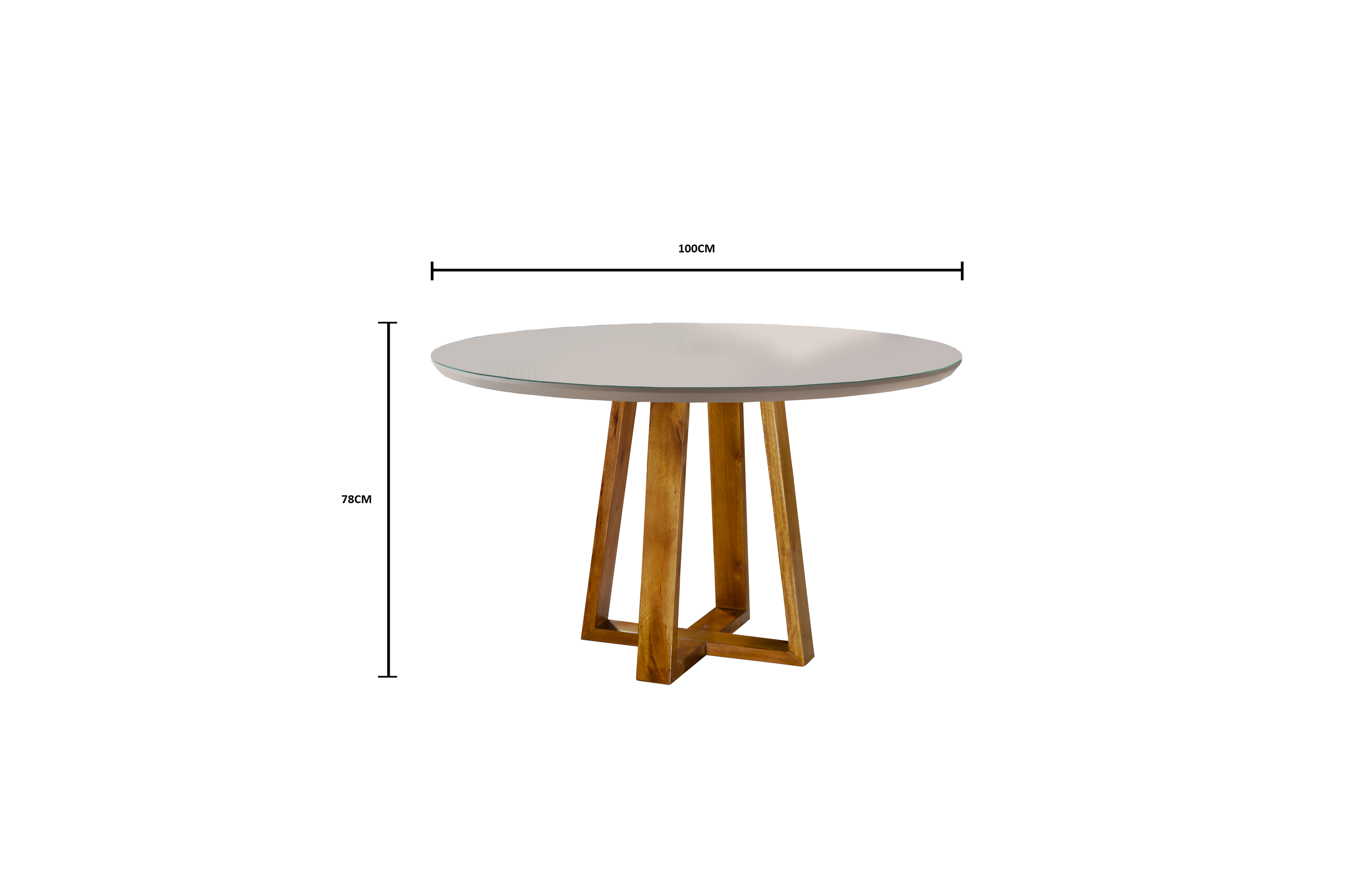 Conjunto Sala de Jantar 4 Lugares Mesa Redonda Natalle 100cm e Cadeiras Madeira Maciça - 4