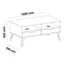 Ver mais imagens de Mesa de Centro Estocolmo Carvalho/Grafite/Branco 2 Gaveta 2 Nichos e 4 Pés - Artely 004386