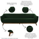 Ver imagem 2 de Sofá 3 Lugares Milano Verde Base Madeira Larbelle Móveis