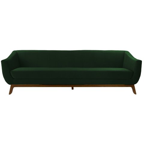 Sofá 3 Lugares Milano Verde Base Madeira Larbelle Móveis