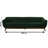 Sofá 3 Lugares Milano Verde Base Madeira Larbelle Móveis - 5
