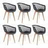 6 Cadeiras Pretas Para Empresa Versátil Nova Decor Cadeira Para Diversos Ambientes - 1