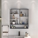 Ver imagem 5 de Conjunto Ripado para Banheiro Cecília 60cm Suspenso Fabribam - Gabinete, Espelheira e Cuba Quadrada