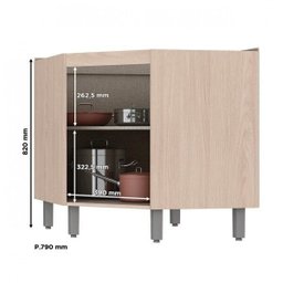 Balcão Canto Oblíquo 1 Porta 79cm Connect Henn - 4