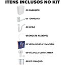 Ver mais imagens de Gabinete 2 Portas Suspenso Para Banheiro Com Lavatório + Torneira + Engate Flexível + Veda Rosca