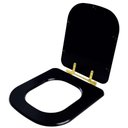 Ver imagem 2 de Tampa de Vaso Laqueado Piano Preto para Bacia Deca com Ferragem Dourada