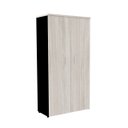 Ver imagem 1 de Armário Alto PE25 Pandin 80 cm (largura) em MDP Cor Nogueira CasaBlanca e Preto com Duas portas