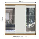 Ver imagem 3 de Guarda-roupa Casal Madesa Istambul 3 Portas de Correr com Espelhos 3 Gavetas