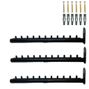 Ver imagem 1 de Kit 3 Cabideiros Rt para Roupas 40cm Arara de Parede Aço Resistente Preto