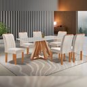 Ver imagem 2 de Mesa Kyra 170CMX90CM 6 Cadeiras Arizona Tampo Smart Plus Vidro Off White