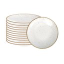 Ver imagem 1 de Conjunto de 12 Pratos Sobremesa Rústico Marrom em Porcelana Decorada 21 Cm - Tramontina 96980010