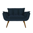 Ver imagem 1 de Namoradeira Decorativa Estofada Para Consultório Opala Suede Azul Marinho - LM DECOR