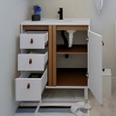 Ver imagem 6 de Conjunto Gabinete de Banheiro 3 Gavetas C/ Espelheira e Cuba:havana/jequitiba