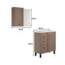 Ver imagem 4 de Conjunto Gabinete de Banheiro 3 Gavetas C/ Espelheira e Cuba:havana/jequitiba