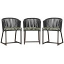 Ver imagem 1 de 3 Cadeiras de Jantar Noronha Marrom Corda Náutica E5 Trama Preto