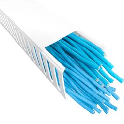 Kit 3 Canaleta Semi Aberta Painel Elétrico Branca 20x20x2000 - 2