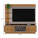 Ver imagem 4 de Estante Home Vinhedos 200cm Grigio Fosco/amêndoa para Tv até 65” - Mobler