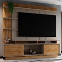 Ver imagem 2 de Estante Home Vinhedos 200cm Grigio Fosco/amêndoa para Tv até 65” - Mobler