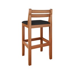 Conjunto 2 Banquetas em Madeira Maciça Ibiza Ilha 78 Cm - Malbec Assento Preto - 5