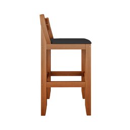 Conjunto 2 Banquetas em Madeira Maciça Ibiza Ilha 78 Cm - Malbec Assento Preto - 6