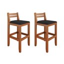 Ver imagem 2 de Conjunto 2 Banquetas em Madeira Maciça Ibiza Ilha 78 Cm - Malbec Assento Preto