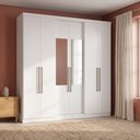 Ver imagem 1 de Guarda Roupa Casal com Espelho 6 Portas e 2 Gavetas 219 x 210cm Presence Yescasa Branco