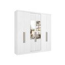 Ver imagem 2 de Guarda-Roupa 6 Portas 2 Gavetas com Espelho e com Chave 210x47x219cm Presence Branco