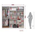 Ver imagem 3 de Guarda-Roupa 6 Portas 2 Gavetas com Espelho e com Chave 210x47x219cm Presence Branco