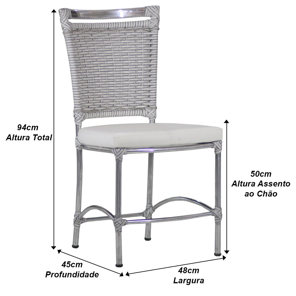 Cadeira em Alumínio e Fibra Sintética Jk Cozinha, Edícula Trama Original - 4