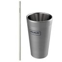 Ver imagem 1 de Combo Copo Cerveja 473ml Stanley+Canudo Drink Reto Beegreen