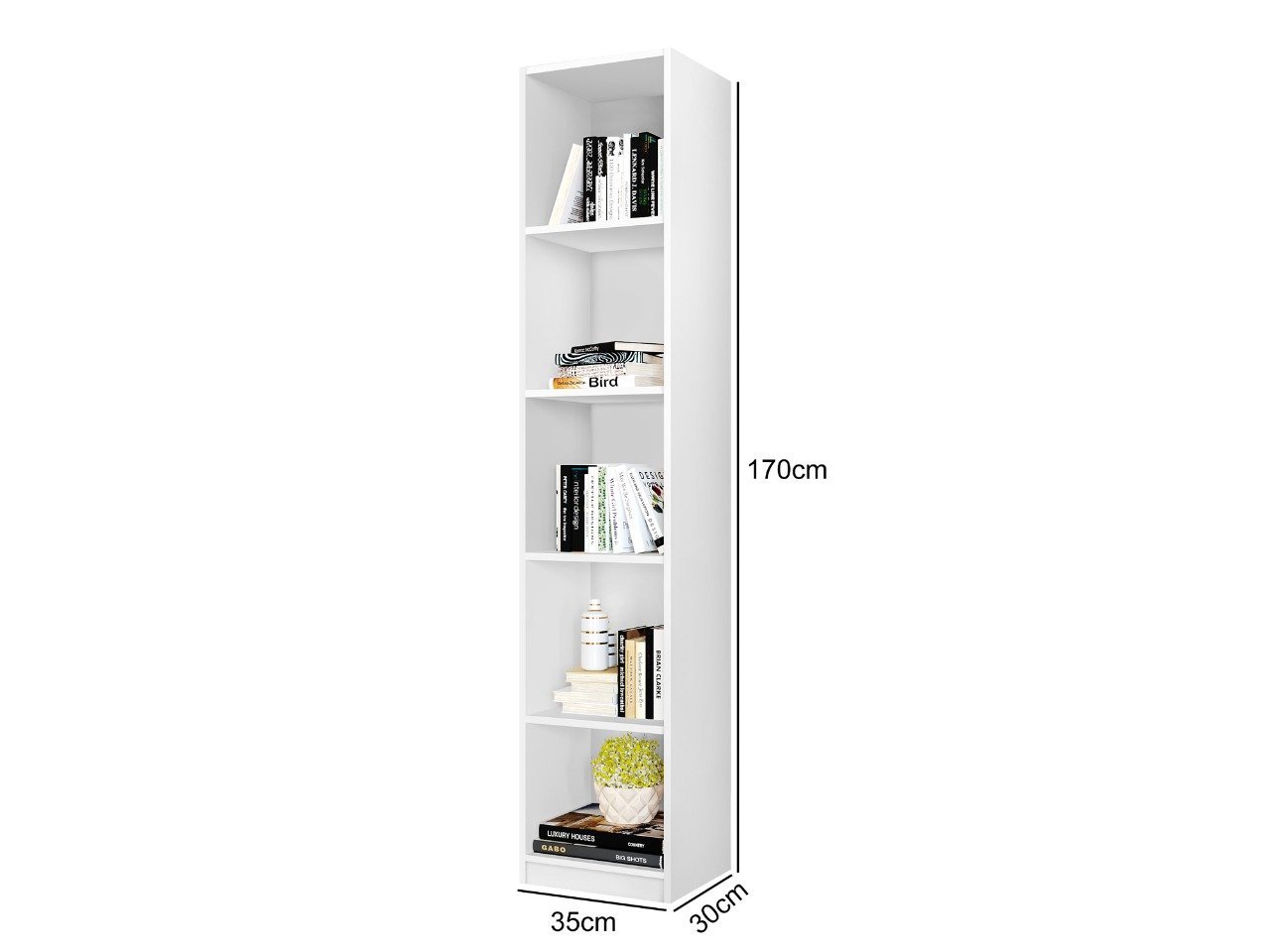 Estante Para Livros C/ Nichos Livreiro Simples Mdf Branco - 3