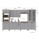 Ver imagem 4 de Armário de Cozinha Modulada Completa Fidelitá Nara 100% MDF 6 Peças 350cm 18 Portas 2 Gavetas sem