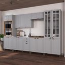 Ver imagem 1 de Armário de Cozinha Modulada Completa Fidelitá Nara 100% MDF 6 Peças 350cm 18 Portas 2 Gavetas sem