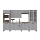 Ver imagem 2 de Armário de Cozinha Modulada Completa Fidelitá Nara 100% MDF 6 Peças 350cm 18 Portas 2 Gavetas sem
