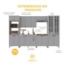 Ver imagem 5 de Armário de Cozinha Modulada Completa Fidelitá Nara 100% MDF 6 Peças 350cm 18 Portas 2 Gavetas sem