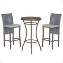Ver imagem 1 de Mesa Bistrô 2 Banquetas Roma Marrom Corda Náutica 3 Trama Prata