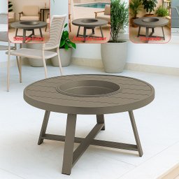 Mesa de Centro Champanheira Zaffi Tampo Alumínio Redondo Ripado Fendi com Balde 9 Litros - Arkell - 3