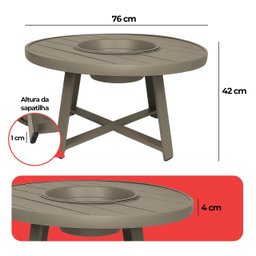 Mesa de Centro Champanheira Zaffi Tampo Alumínio Redondo Ripado Fendi com Balde 9 Litros - Arkell - 9