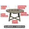 Mesa de Centro Champanheira Zaffi Tampo Alumínio Redondo Ripado Fendi com Balde 9 Litros - Arkell - 5