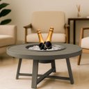 Ver imagem 1 de Mesa de Centro Champanheira Zaffi Tampo Alumínio Redondo Ripado Fendi com Balde 9 Litros - Arkell