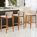 Ver imagem 7 de Kit 02 Banquetas Alta para Cozinha Sala de Jantar Bar Dara L02 Suede Bege - Lyam Decor