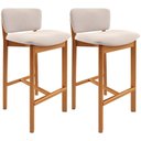 Ver imagem 1 de Kit 02 Banquetas Alta para Cozinha Sala de Jantar Bar Dara L02 Suede Bege - Lyam Decor