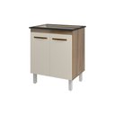 Ver imagem 1 de Balcão de Cozinha Fabi para Fogão Cooktop 5 Bocas Móvel Armário Funcional Savana Off White Mobília D