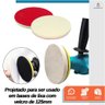 Kit Polimento de Vidros para Furadeira Esmerilhadeira com Base de Lixa 125mm e Disco Feltro de Lã 5  - 7