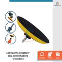 Ver imagem 3 de Kit Polimento de Vidros para Furadeira Esmerilhadeira com Base de Lixa 125mm e Disco Feltro de Lã 5 