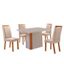 Ver imagem 1 de Mesa de Jantar Isadora 120cm Tampo MDF Vidro Canto Copo com 4 Cadeiras Lorena